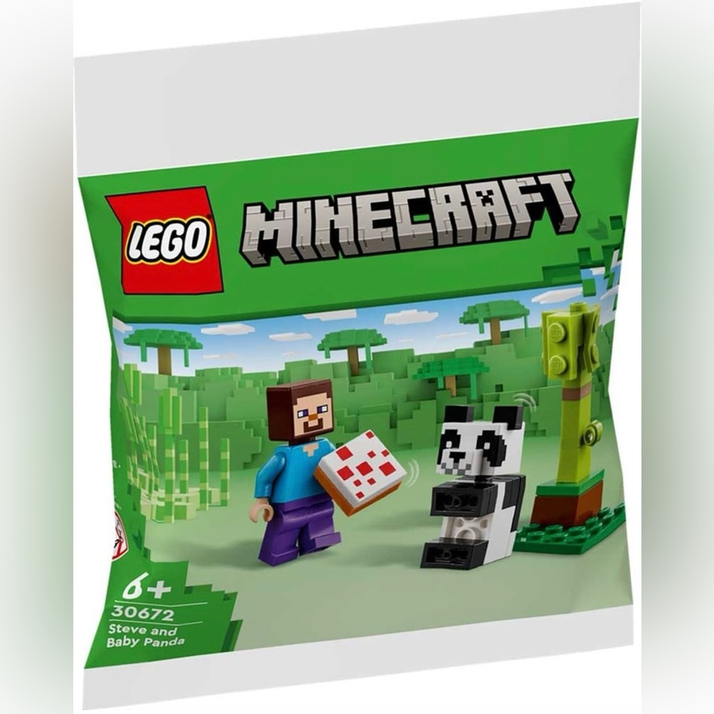 New LEGO MINECRAFT 30672 Steve and Baby Panda Factory Sealed Polybag